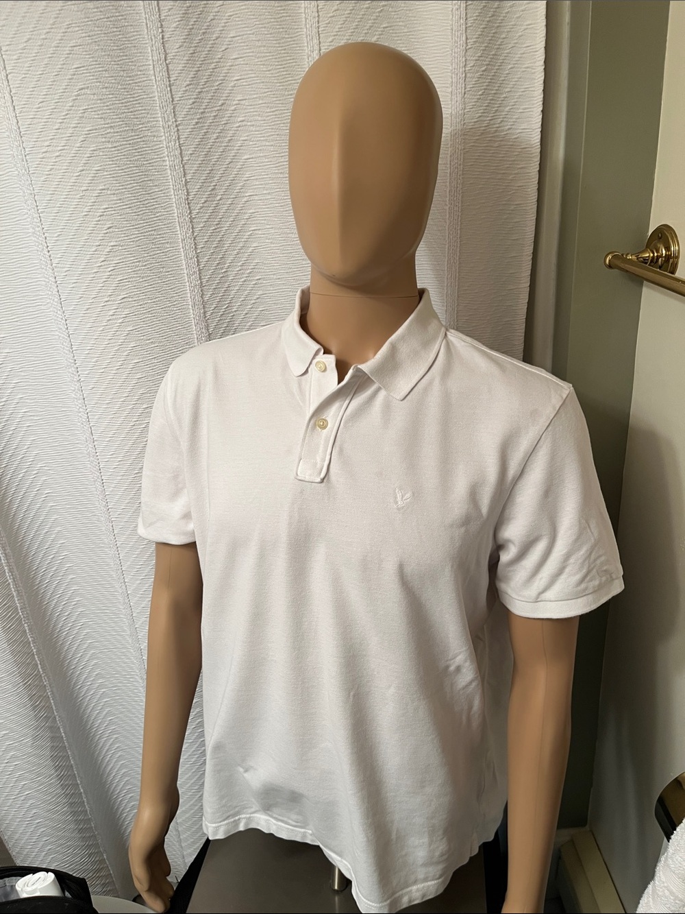 American Eagle White Cotton Polo